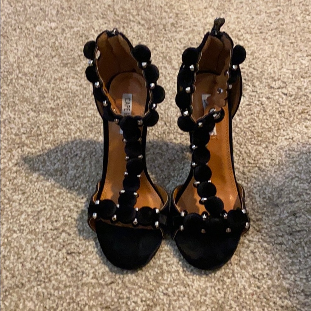 Black PomPom heel